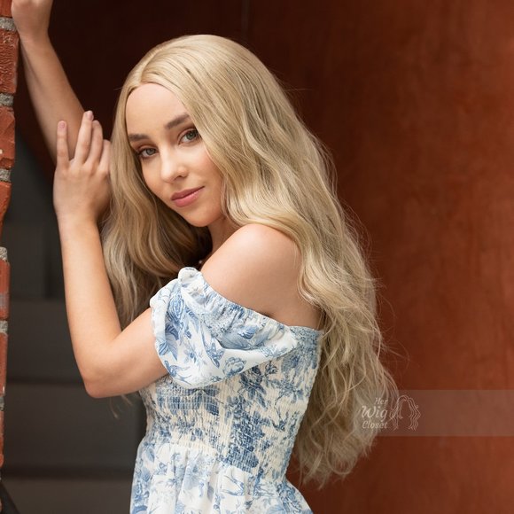 24" Ash Blonde Lace Wig Long Wavy | Power of Ring | Abigail - Picture 3 of 16